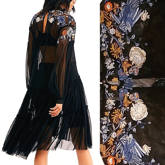 NEW🦋🌺 Free People Floral Embroidered Maxi Top Dress, Small - Picture 4 of 16